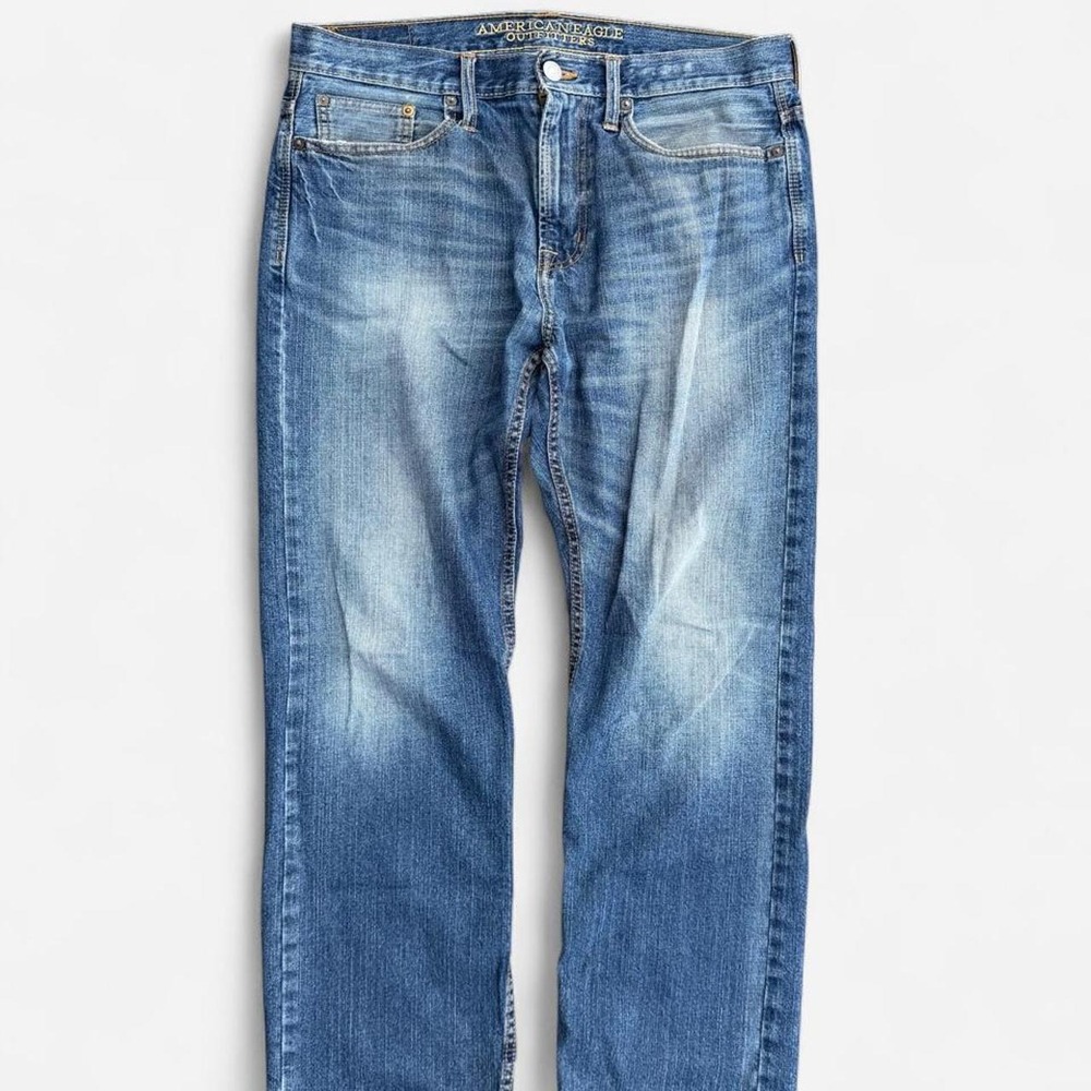 American Eagle Baggy Straight Jeans 32W Dark Wash Blue Y2K Skater Streetwear